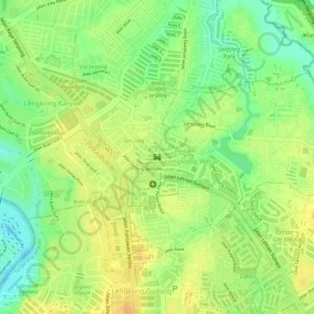 Mapa topográfico BSD, altitud, relieve