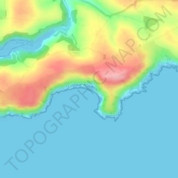 Mapa topográfico Lantic Bay, altitud, relieve