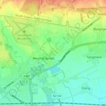 Mapa topográfico Maudlin, altitud, relieve