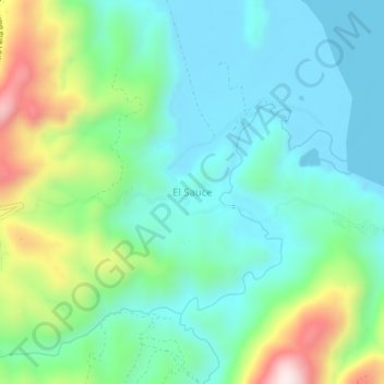 Mapa topográfico El Sauce, altitud, relieve