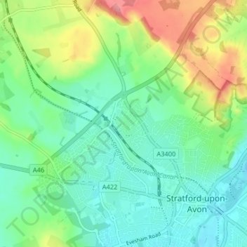 Mapa topográfico Bishopton, altitud, relieve