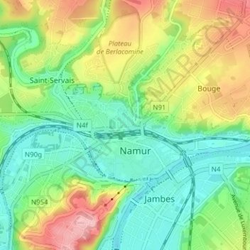 Mapa topográfico Bomel, altitud, relieve