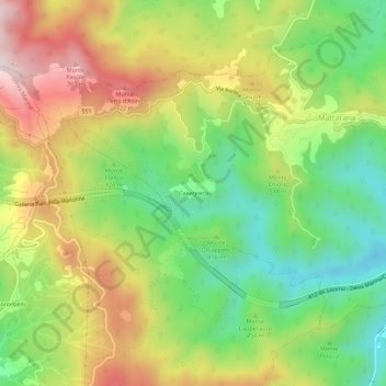 Mapa topográfico Canegreca, altitud, relieve