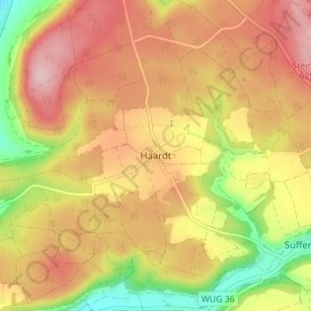 Mapa topográfico Haardt, altitud, relieve