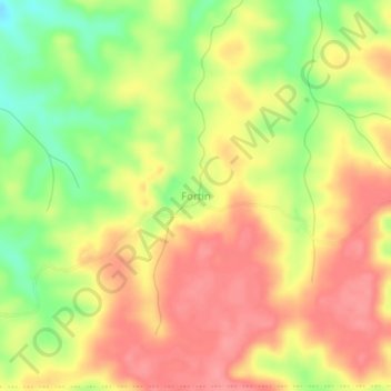 Mapa topográfico Fortin, altitud, relieve