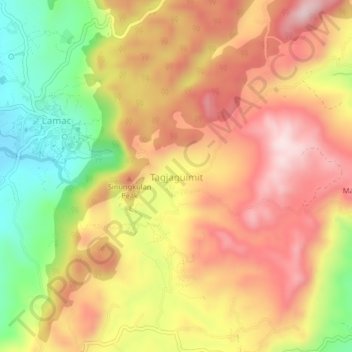 Mapa topográfico Tagjaguimit, altitud, relieve