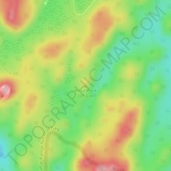 Mapa topográfico Anvil Rock, altitud, relieve