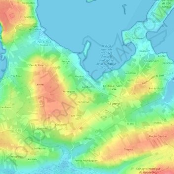 Mapa topográfico Kerifloch, altitud, relieve