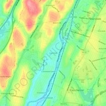 Mapa topográfico Cecil Park, altitud, relieve
