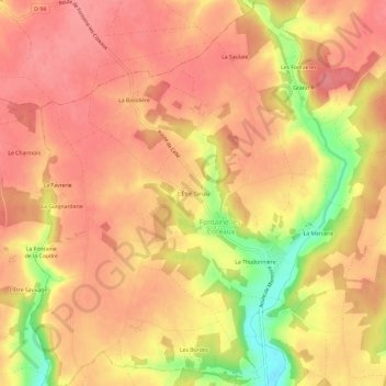 Mapa topográfico L'Être Tariau, altitud, relieve