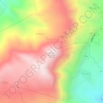 Mapa topográfico Pide, altitud, relieve