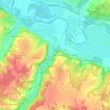 Mapa topográfico Les Falloirs, altitud, relieve