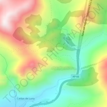 Mapa topográfico Vallina Foncaliente, altitud, relieve