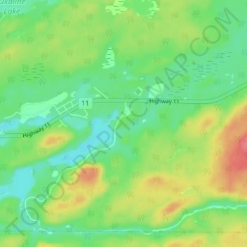 Mapa topográfico Jellicoe, altitud, relieve
