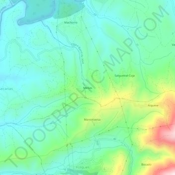 Mapa topográfico Medas, altitud, relieve