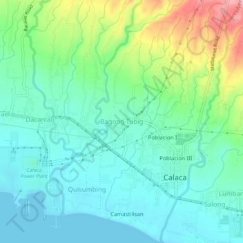 Mapa topográfico Bagong Tubig, altitud, relieve