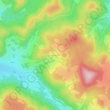 Mapa topográfico Hérigoutte, altitud, relieve