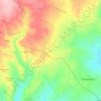 Mapa topográfico Sá, altitud, relieve
