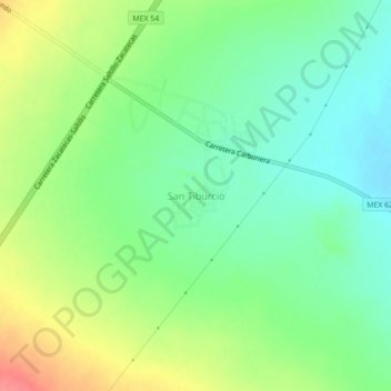 Mapa topográfico San Tiburcio, altitud, relieve