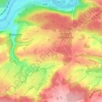 Mapa topográfico Gros Buisson, altitud, relieve
