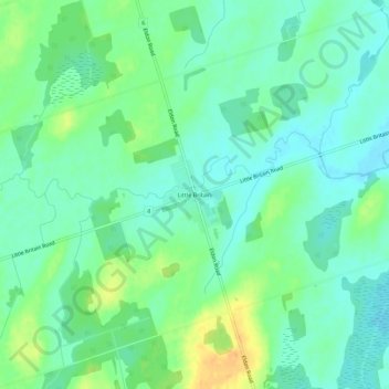 Mapa topográfico Little Britain, altitud, relieve