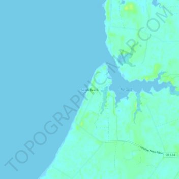 Mapa topográfico Smith Beach, altitud, relieve