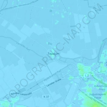 Mapa topográfico Twixlum, altitud, relieve