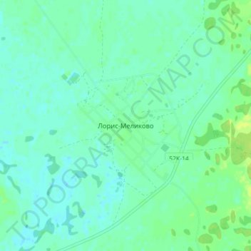 Mapa topográfico Лорис-Меликово, altitud, relieve