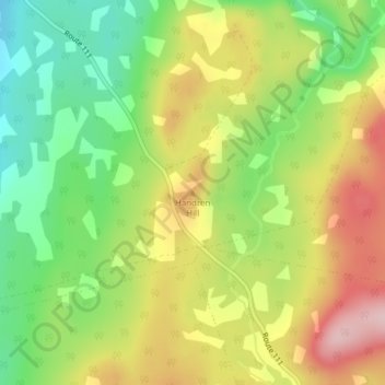 Mapa topográfico Handren Hill, altitud, relieve