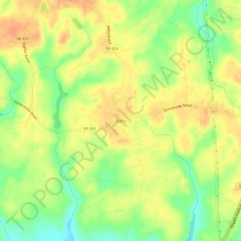 Mapa topográfico Balty, altitud, relieve