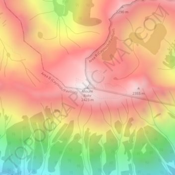 Mapa topográfico Mount Rohr, altitud, relieve
