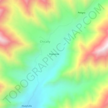 Mapa topográfico Descanso, altitud, relieve