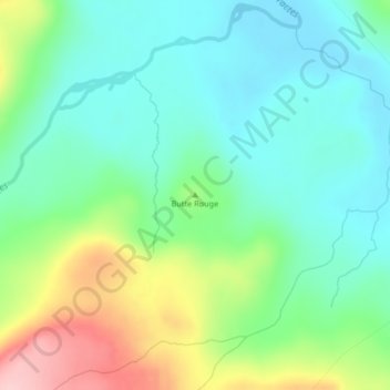Mapa topográfico Butte Rouge, altitud, relieve