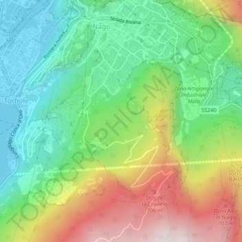 Mapa topográfico Daine, altitud, relieve