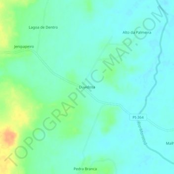 Mapa topográfico Duvidosa, altitud, relieve
