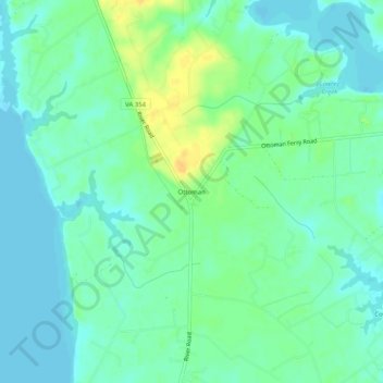 Mapa topográfico Ottoman, altitud, relieve