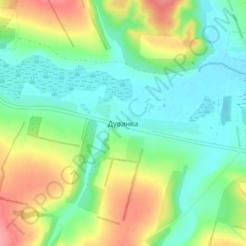 Mapa topográfico Duvanka, altitud, relieve