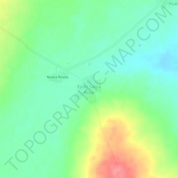 Mapa topográfico Ejido Santa Rosa, altitud, relieve