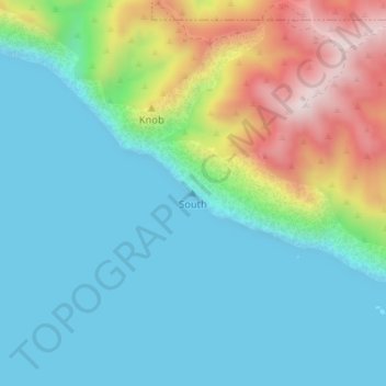 Mapa topográfico South, altitud, relieve