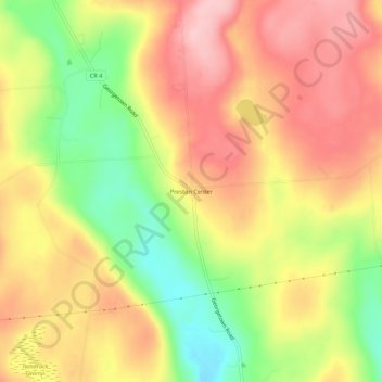 Mapa topográfico Preston Center, altitud, relieve