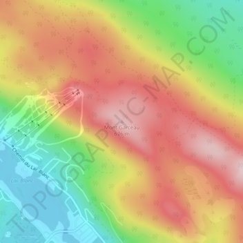 Mapa topográfico Mont Garceau, altitud, relieve