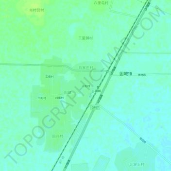 Mapa topográfico Bajiecun, altitud, relieve