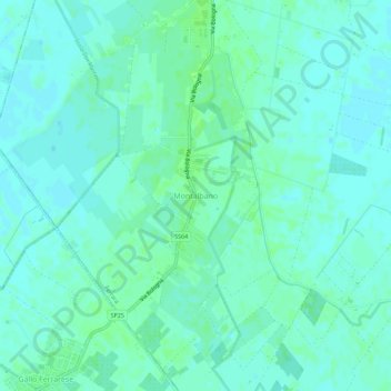 Mapa topográfico Montalbano, altitud, relieve