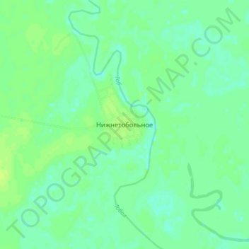 Mapa topográfico Нижнетобольное, altitud, relieve