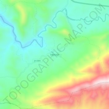 Mapa topográfico Sabariego, altitud, relieve