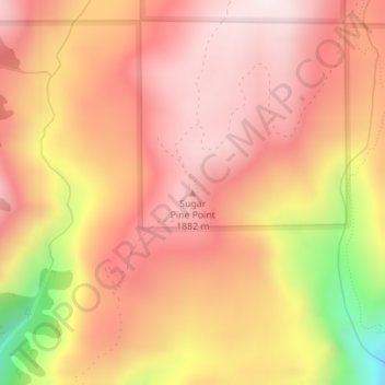 Mapa topográfico Sugar Pine Point, altitud, relieve