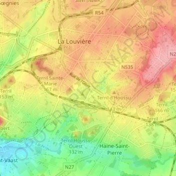 Mapa topográfico Le Mitan, altitud, relieve