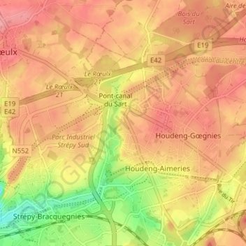 Mapa topográfico Bignault, altitud, relieve