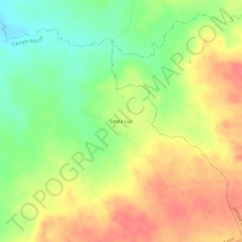 Mapa topográfico Santa Luz, altitud, relieve