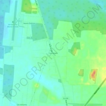 Mapa topográfico Las Vegas, altitud, relieve